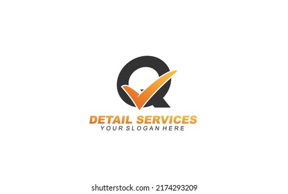 Q Check symbol logo design inspiration. Vector letter template design for brand.
