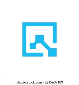 Logo für die Verbindung der Q-Platine, Vektorsymbol