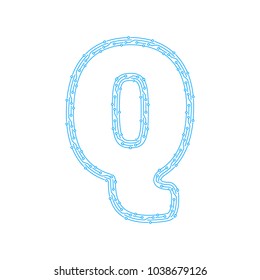 Q Circuit Letter Logo Icon Design