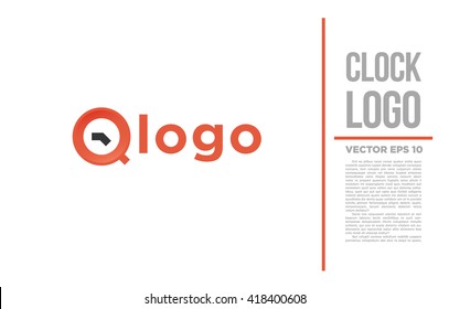 Q clock Logo vector illustration 