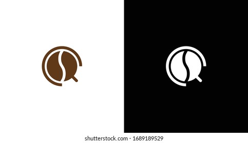 Q + Coffee logo template vector concept
