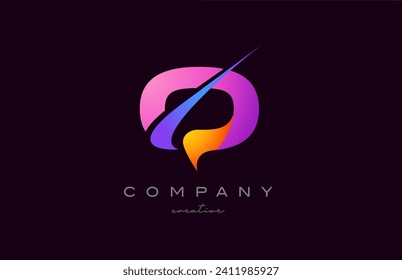 Q farbige Creative Letter Logo Symbol Design Vektorgrafik. Vorlage für Unternehmen oder Unternehmen mit Swoosh
