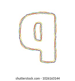 Q Colorful String Letter Logo Icon Design