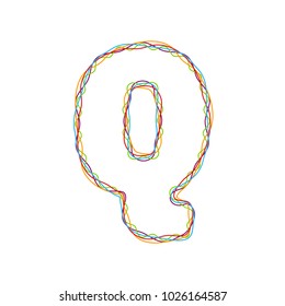 Q Colorful String Letter Logo Icon Design