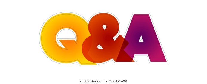 Q And A colorful text quote, concept background