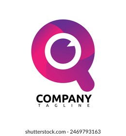 Q company logo template in gradient color