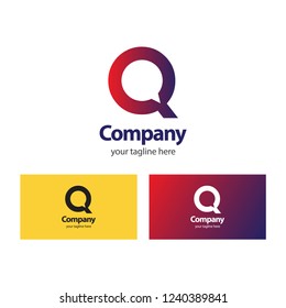 Q Company Logo Vector Template Design Illustration