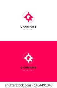 Q compass company logo template.
