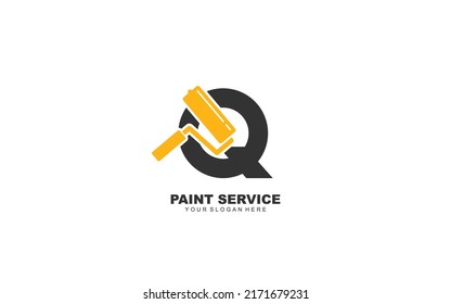 Q CONSTRUCTION logo design inspiration. Vector letter template design for brand.