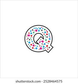 Q Creative Abstract Letter with Geometric Patterns