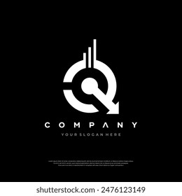Q creative blue gradient alphabet letter logo for branding and business. Design for lettering and corporate identity. Professional icon template