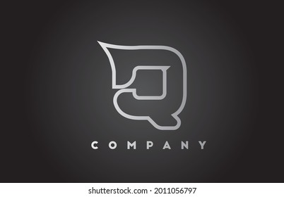 Q creative grey gradient alphabet letter logo for business template. Professional icon design for lettering and identity 