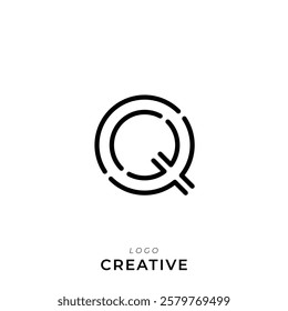 Q Creative Latter Logo Design. Branding Logo Design. Creative Logo. Template. Vector illustration. Modern Monogram Design. Brand Identity Design