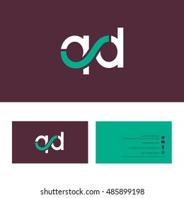 Q D Letter logo, with Business card template
