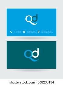 Q & D Letter logo design vector element with Business card