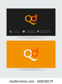 Q & D Letter logo design vector element with Business card