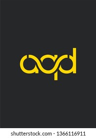 A Q D letters joint logo design vector template
