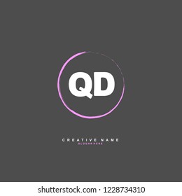 Q D QD Initial logo template vector