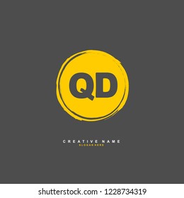 Q D QD Initial logo template vector