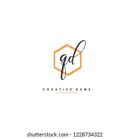 Q D QD Initial logo template vector