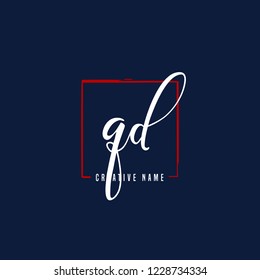 Q D QD Initial logo template vector