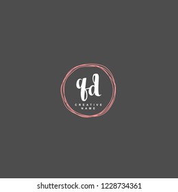 Q D QD Initial logo template vector