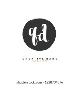 Q D QD Initial logo template vector