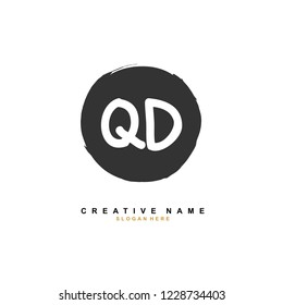 Q D QD Initial logo template vector