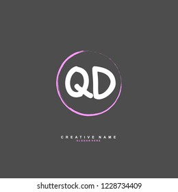 Q D QD Initial logo template vector