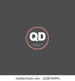Q D QD Initial logo template vector
