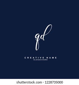 Q D QD Initial logo template vector