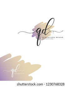 Q D QD Initial logo template vector