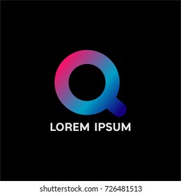 Q design for font, icon, logo, illustration, book cover