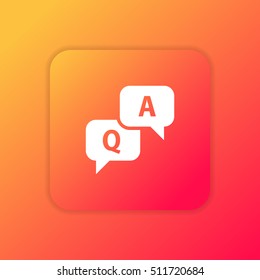 Q A Discussion orange bright app ui/ux Icon / Logo design