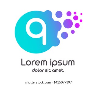 q dots logo with gradient full vector