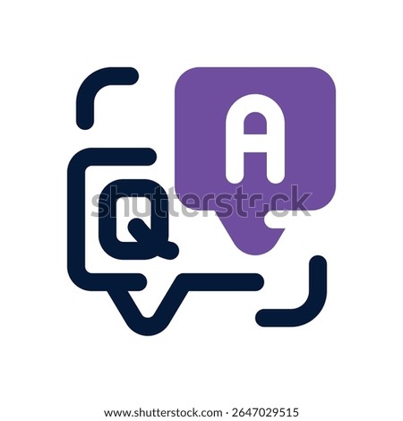 q and a duotone icon. Sleek and modern vector icon for websites, mobile apps, marketing materials, and corporate design. Fully scalable and ready to use.