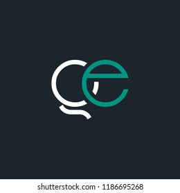 Q & E joint logo letter style design with business card template
