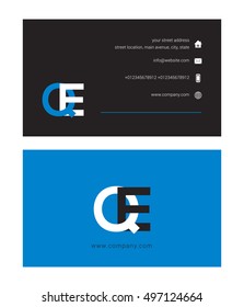 Q & E Letter logo, with Business card
