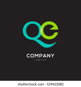 Q & E Letter logo design vector element
