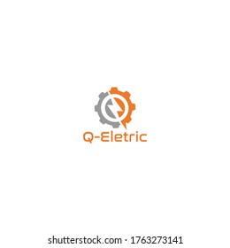 Q Electric Logo Design Vector