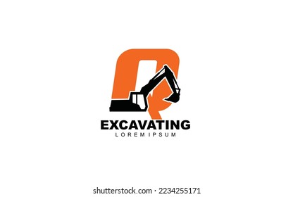 Q excavator letter logo vector for your branding with modern style.