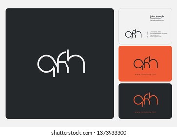 Q F H Letters Joint logo icon and business card vector template.