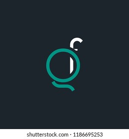 Q & F joint logo letter style design with business card template