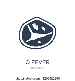 Q fever icon. Trendy flat vector Q fever icon on white background from Diseases collection, vector illustration can be use for web and mobile, eps10