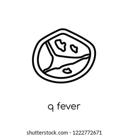 Q fever icon. Trendy modern flat linear vector Q fever icon on white background from thin line Diseases collection, editable outline stroke vector illustration