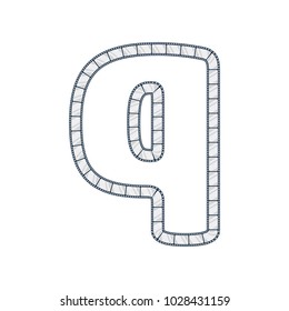 Q Film Strip Letter Logo Icon Design