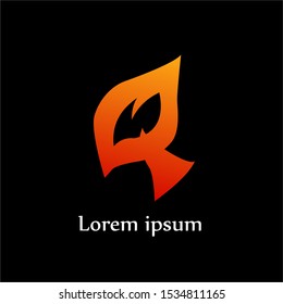 Q Fire Flame Letter Logo Icon Design Vector For Company or Brand