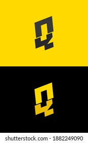 Logo de letra Q, diseño de energía flash relámpago. Para etiquetas energéticas, afiches de música rock, impresión de superhéroes y más