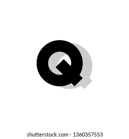 Q Font logo. Modern design vector font for title, header, lettering. Corporate Vector abc technology typeface. 