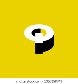 Q Font logo. Modern design vector font for title, header, lettering. Corporate Vector abc technology typeface 